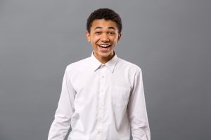Laughing teen boy